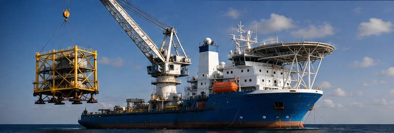 Offshore support vessel deploying an offshore structure